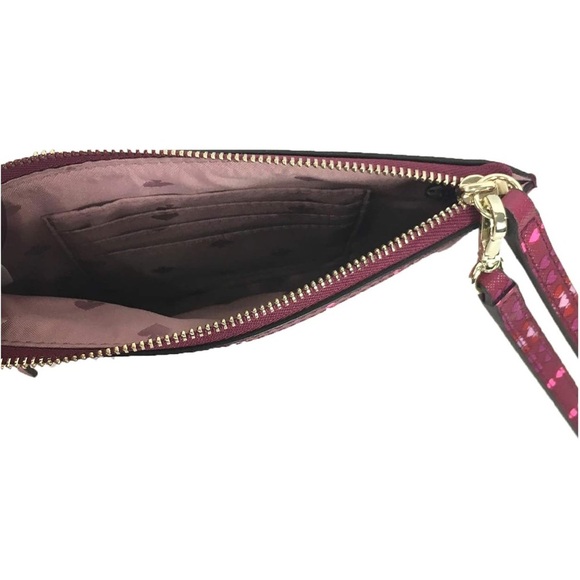 KATE SPADE Shore Street Heart Stripe Tini Clutch with Wrist Strap - Picture 3 of 9